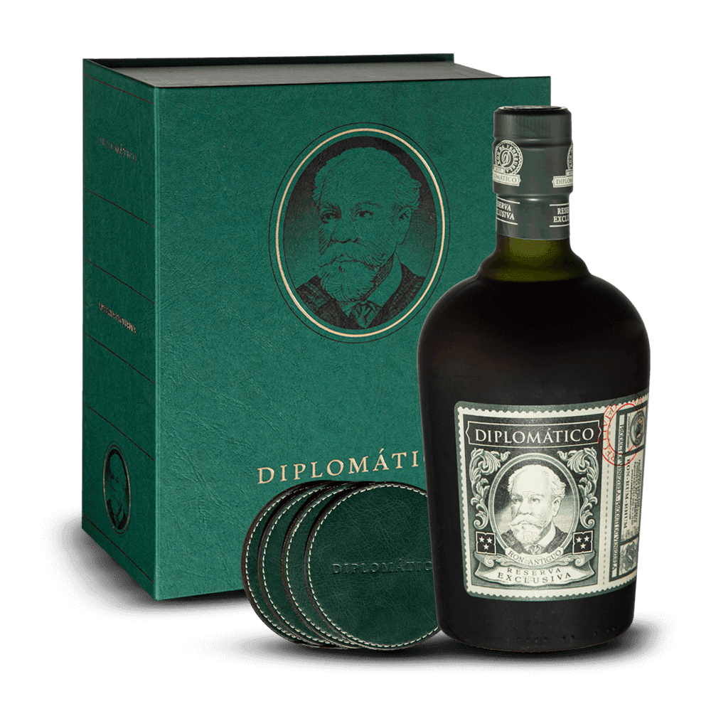 Coffret Diplomatico + 4 dessous de verres 40%