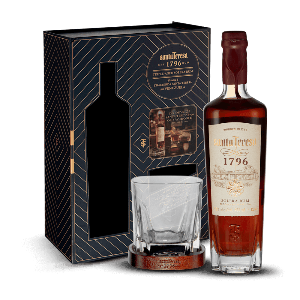 Coffret Rhum Santa Teresa 40% 1 Verre + Sous Verre