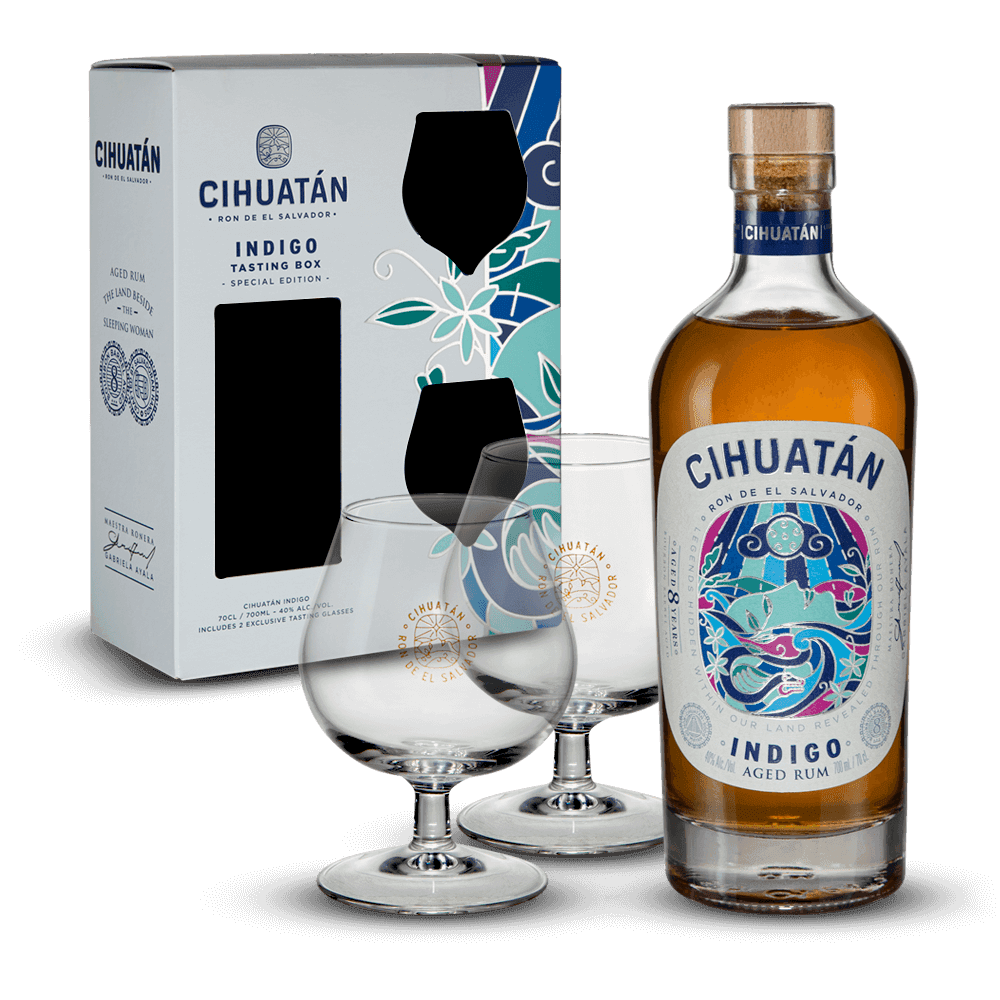 Coffret Cihuatan Indigo 8 Ans 40% + 2 Verres