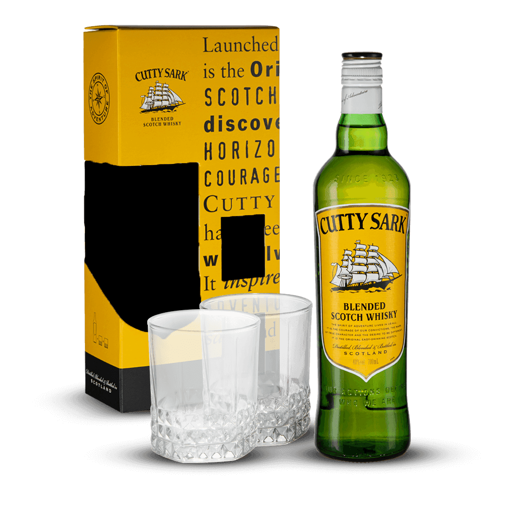 Coffret Cutty Sark 40% + 2 Verres