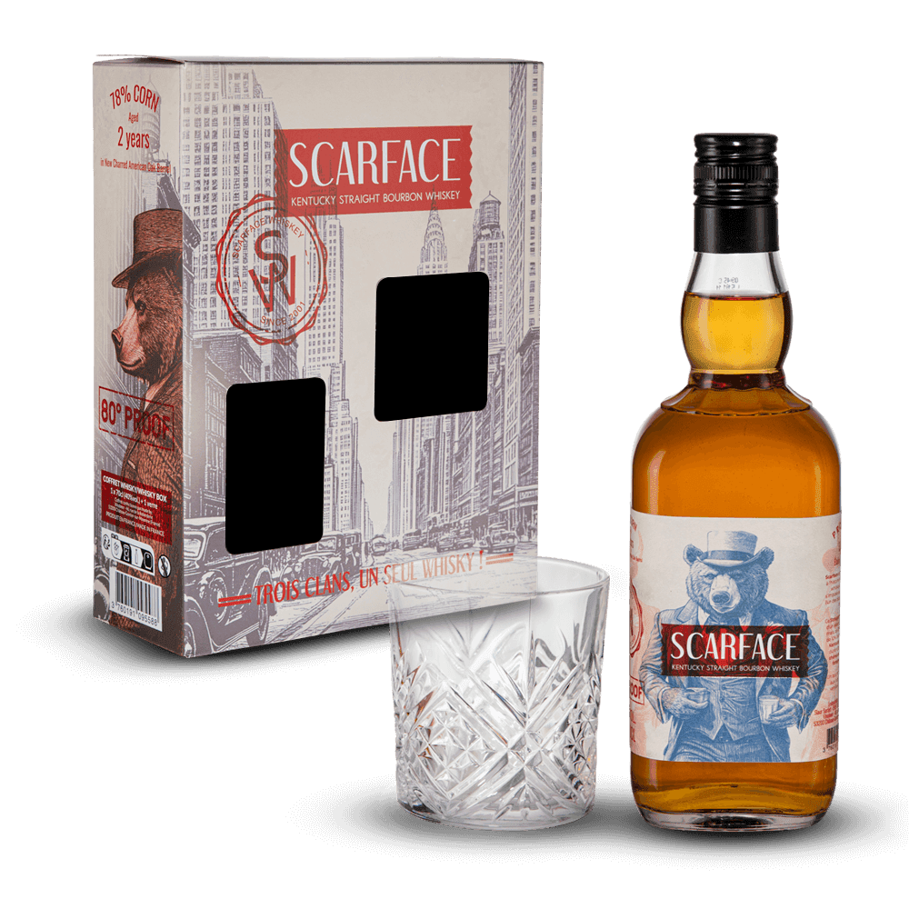 Coffret Scarface - Old Fashioned + 1 Verre 40%