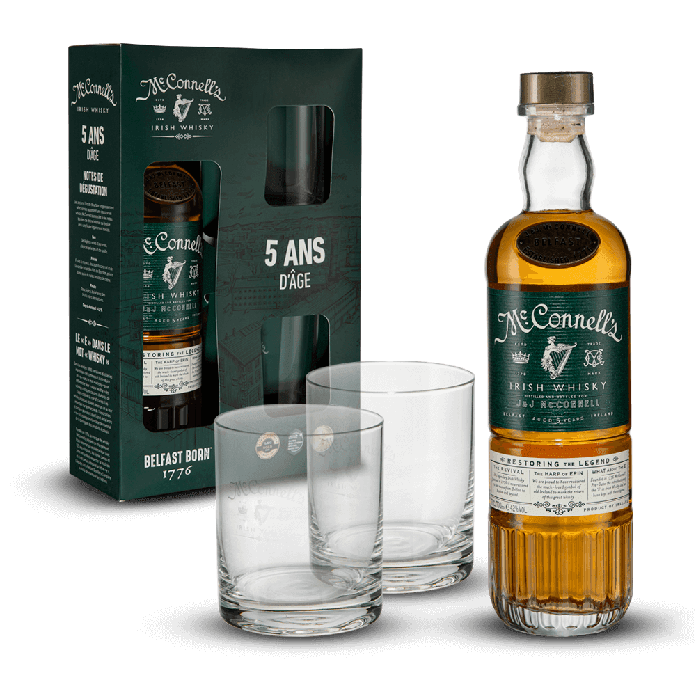 Coffret Mc Connell's 5 Ans 42% + 2 Verres